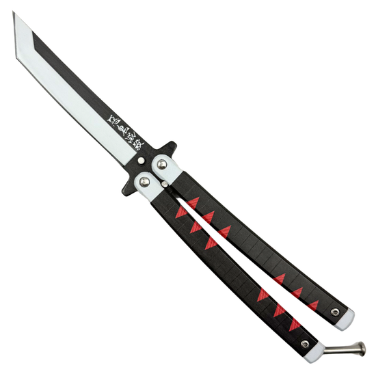 Shogun Tsuka Butterfly Knife, Two-Tone Tanto Blade