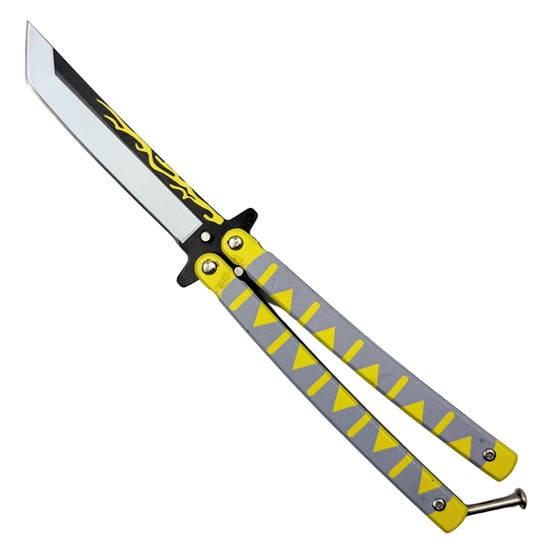 Inferno Spine Butterfly Knife, Two-Tone Tanto Blade