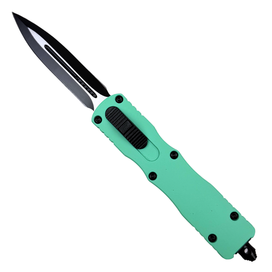 Aqua EasyGrip Front Switch OTF Knife, Black Dagger Blade