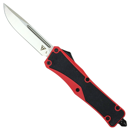RapidStrike Large Crimson G10 OTF Knife, Drop Point Blade