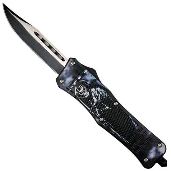 Prime Black ABS Shadow Reaper OTF Auto Knife, Black Clip Point Blade