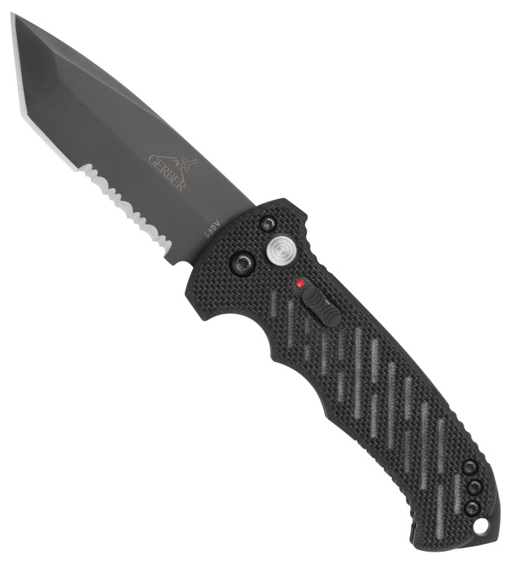 Gerber 06 Automatic Knife, G10 Handles, Part Serrated Tanto Blade