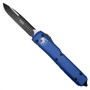 Microtech 121-1CCBL Blue Contoured Ultratech S/E OTF Auto Knife, Black Blade