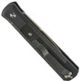 ProTech Godfather, Satin Plain Blade, Black Handle, Carbon Fiber Inlay REAR VIEW