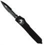 Microtech Tactical Ultratech OTF Knife, Dual Edge Black Part Serrated Blade, 122-2T