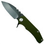 Medford Knife & Tool MK01DP-10TM OD Green 187F G-10/Tumbled Titanium Flipper Knife, D2 Black Blade