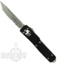 Microtech Tanto UTX70 OTF Knife, Bead Blast Part Serrated Blade, MT149-8