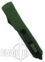 Microtech Ultratech OTF Knife, Green Handle, Two Tone Single Edge Part Serr Blade, 121-2GR
