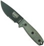 ESEE Knives RC3S Fixed Blade Knife, Black Blade, Part Serrated,  Linen Micarta Handle, ESEE-3S