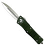 Microtech 138-4OD OD Green Troodon D/E OTF Auto Knife, Satin Blade Open Front View