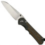 Chris Reeve Large Inkosi Insingo Titanium Folder Knife, Natural Canvas Micarta, CPM-S45VN Stonewash Blade