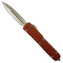 Microtech Orange Ultratech OTF Tri-Grip Auto Knife, D/E Stonewash Standard Blade