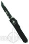 Microtech Tactical UTX70 OTF Knife, DLC Black Part Ser Tanto Edge Blade, MT149-2T