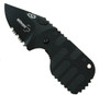 Boker Subcom F Compact Knife, Black Combo Edge Blade, Black Handle