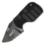 Boker Subcom F Compact Knife, Black Combo Edge Blade, Black Handle