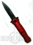 Interceptor Spring Assist Knife, Black Tactical Part Serrated Blade, Red Handle
