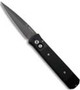 Godfather, Satin Plain Blade, Black Handle, G-10 Inlay