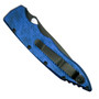 Piranha Blue Mini Predator Auto Knife, CPM-S30V Black Combo Blade, clip view