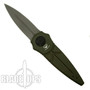 Paragon OD Green Warlock Flip G Knife, Bead Blast Dagger Blade