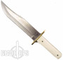 Bear & Son White Smooth Bone Bowie Knife, 12 1/8", Leather Sheath