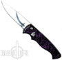 Piranha Plum Pocket Auto Knife, 154CM Mirror Blade