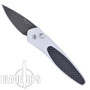 ProTech Half Breed Auto Knife, Silver Handle, Carbon Fiber Inlay, Black Blade, 3612