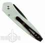 ProTech Half Breed Auto Knife, Silver Handle, Carbon Fiber Inlay, Black Blade, 3612