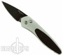 ProTech Half Breed Auto Knife, Silver Handle, Carbon Fiber Inlay, Black Blade, 3612