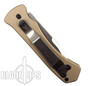 Paragon Tan Mini ERT Automatic Knife, Satin Plain Clip Blade