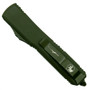 Microtech 119-1COD OD Green Contoured Ultratech Hellhound Tanto OTF Auto Knife, OD Green/Satin Blade REAR VIEW
