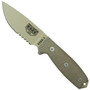 ESEE Knives Fixed Blade Knife, Desert Tan Part Ser Blade, Linen Micarta Handle, ESEE-3SDT