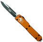 Microtech UTX70 OTF Knife, Drop Point Black Tactical, Orange Handle
