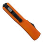 Microtech UTX70 OTF Knife, Drop Point Black Tactical, Orange Handle
