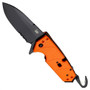 HK 54214 Orange Karma Rescue Flipper Knife, 154CM Black Combo Blade