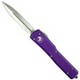 Microtech Purple UTX70 OTF Knife, Double Plain Edge Satin Blade