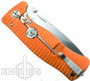 Lion Steel Knives SR1-Al Orange Aluminum Folder Knife, Satin Plain Blade