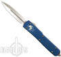 Microtech Blue Ultratech OTF Knife, Stonewash Double Edge Blade