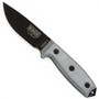 ESEE Knives ESEE-3P-MB Grey Micarta Fixed Blade Knife, Coyote Brown Sheath & MOLLE Back, 1095 Carbon Black Blade