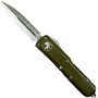 Microtech 232-12TA Tan Contoured UTX-85 D/E OTF Auto Knife, Full Serrated Stonewash Blade