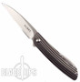 CRKT Onion Swindle Flipper Knife, Plain Edge, Grooved Handle