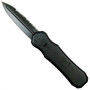 Piranha P-8BKTFS Excalibur D/E OTF Auto Knife, 154CM Full Serrated Black Blade