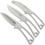 CRKT 2839 Black Fork 3-Piece Stainless Fixed Blade Hunting Knife Set, Satin Blades