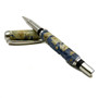 Loki Tool Mogul Roller Ball Pen, Blued Box Elder and Rhodium Open View