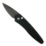 Pro-Tech 3637 3-D Swirl Half Breed Cali-Legal Auto Knife, CPM-S35VN Black Blade