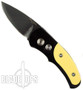 ProTech J4 Cali-Legal Auto Knife, Yellow G10, Black Plain Blade, PT4449