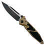 Microtech 160-1TA Tan Socom Elite S/E Folder Knife, Black Blade