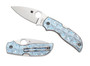 Spyderco C152STIBLP Chaparral Blue Stepped Titanium Folder Knife, CTS-XHP Satin Blade REAR VIEW