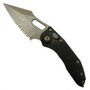 Microtech 169-14 Borka Stitch Wharncliffe Auto Knife, Bronze Combo Blade