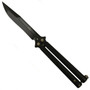 Microtech 173-1DLC Tachyon III Balisong Butterfly Knife, DLC Black Blade