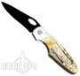 Bear & Son 504 Sideliner Lock Genuine India Stag Bone Knife